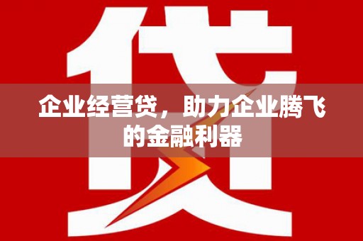 安义企业经营贷，助力企业腾飞的金融利器
