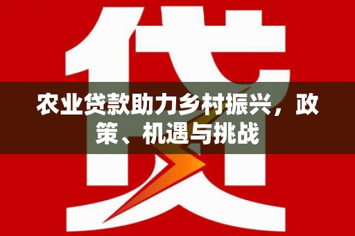 安义农业贷款助力乡村振兴，政策、机遇与挑战