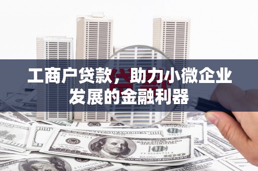 安义工商户贷款，助力小微企业发展的金融利器