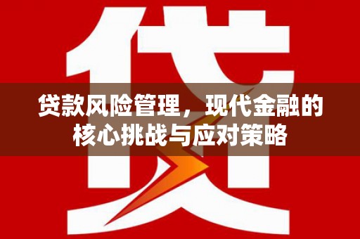 安义贷款风险管理，现代金融的核心挑战与应对策略