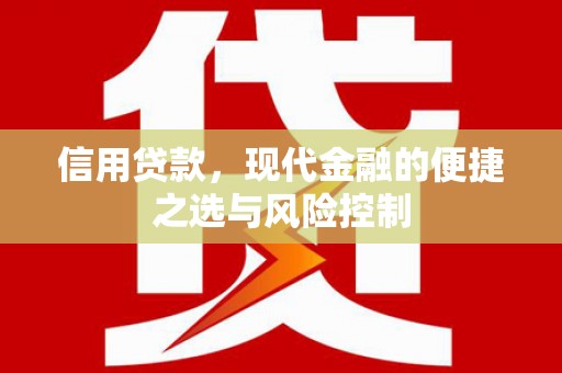 安义信用贷款，现代金融的便捷之选与风险控制