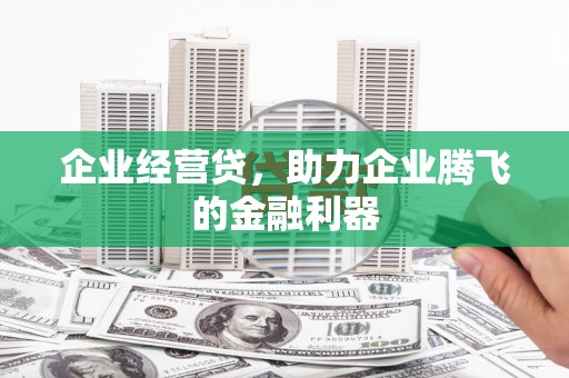 安义企业经营贷，助力企业腾飞的金融利器