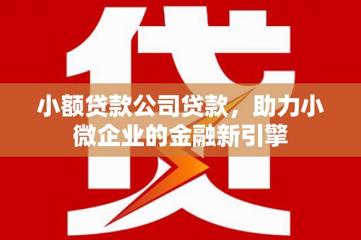 安义小额贷款公司贷款，助力小微企业的金融新引擎
