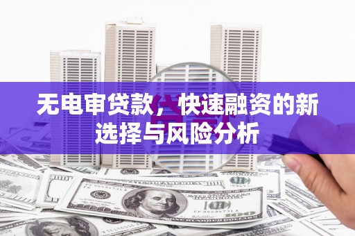 安义无电审贷款，快速融资的新选择与风险分析