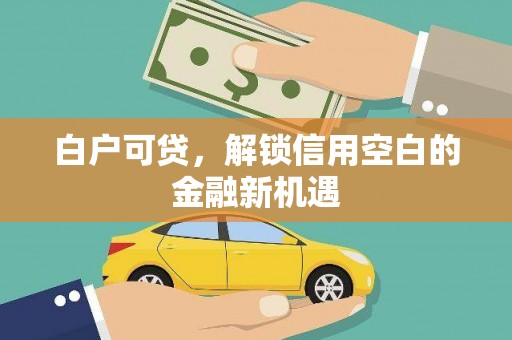 安义白户可贷，解锁信用空白的金融新机遇