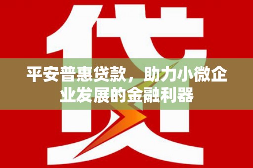 安义平安普惠贷款，助力小微企业发展的金融利器