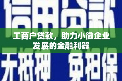 安义工商户贷款，助力小微企业发展的金融利器