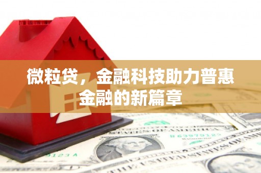安义微粒贷，金融科技助力普惠金融的新篇章
